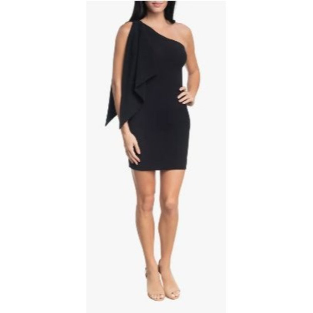 Dress the Population Tiff One-Shoulder Dress Black-sz Large